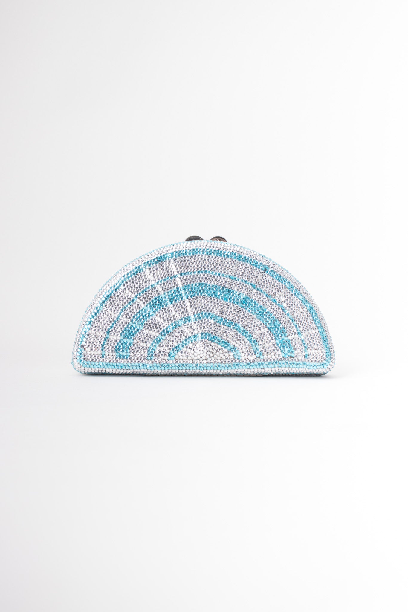 Vintage Nordstrom Rhinestone Fan Taco Clutch Minaudière