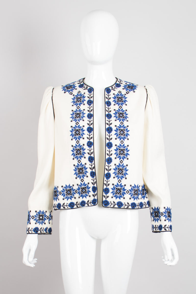 Oscar de la Renta Sun Star Ukrainian Embroidered Folk Jacket