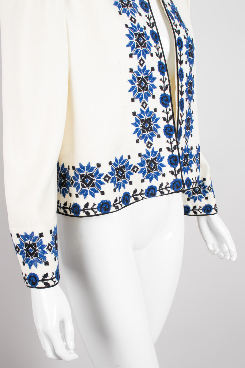 Oscar de la Renta Sun Star Ukrainian Embroidered Folk Jacket