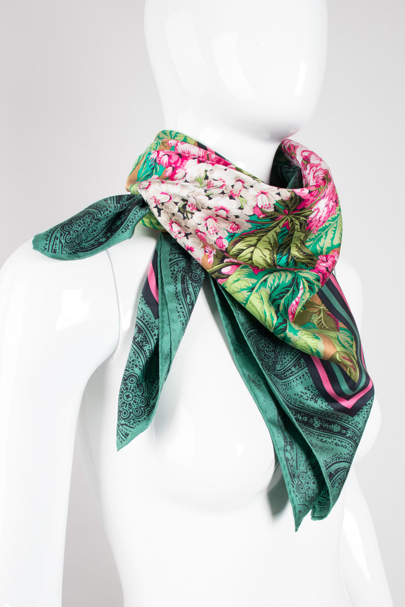 Oscar de la Renta Silk Floral Cherry Blossom Scarf