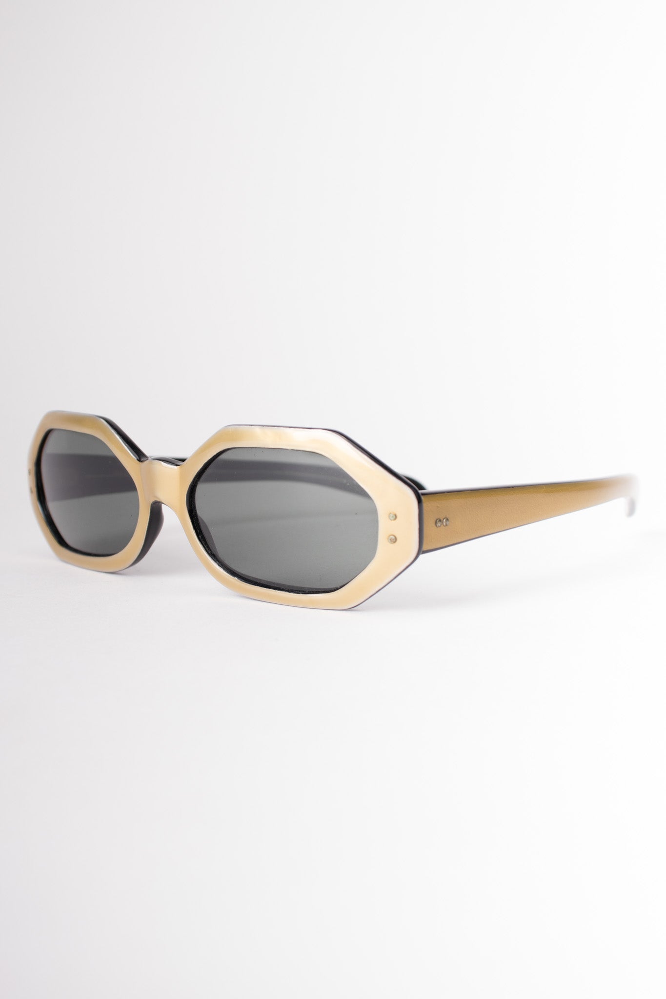 Omura France Octagonal Matte Gold Sunglasses