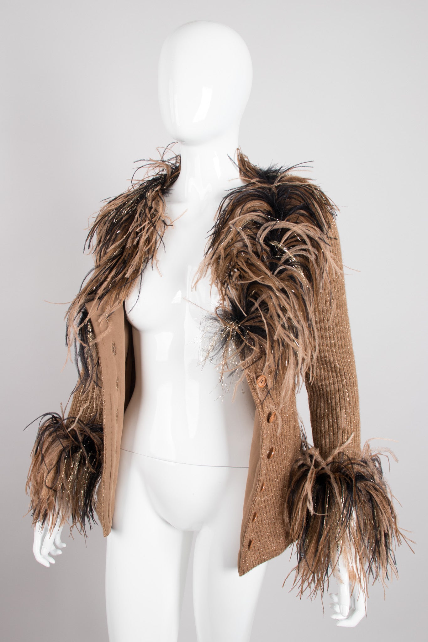 Bill Blass Lion Feather Knit Jacket