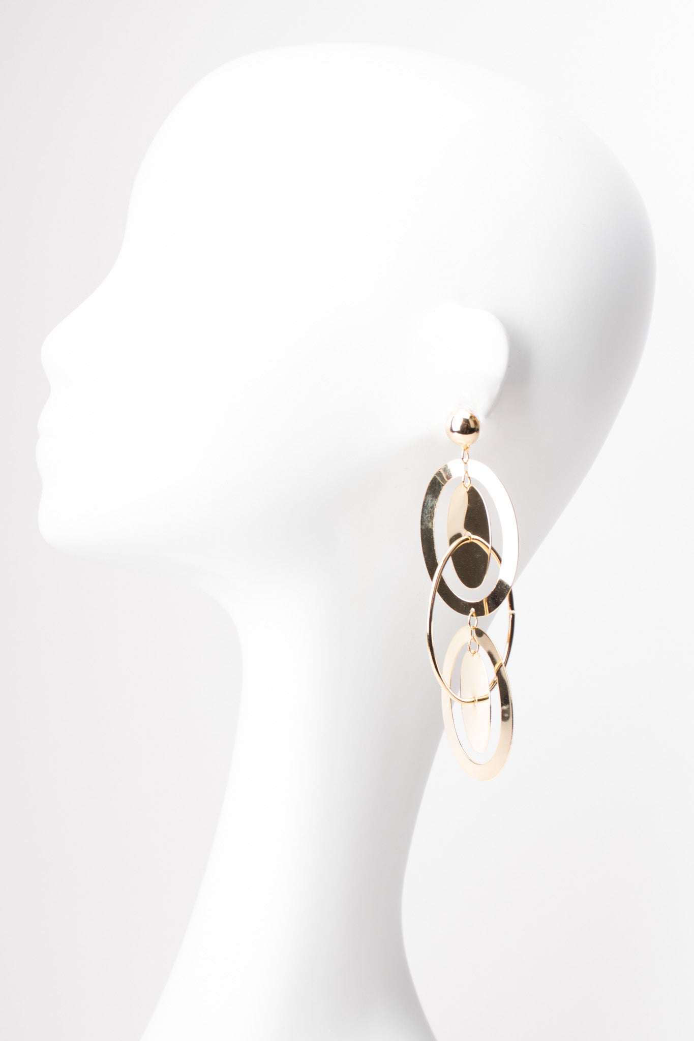 Oval Orbit Drop Earrings