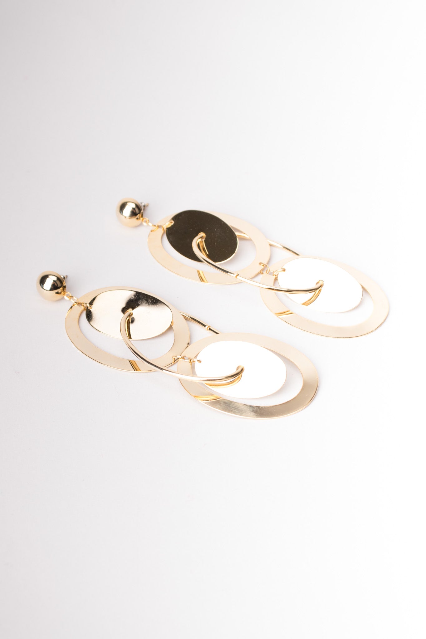 Oval Orbit Drop Earrings