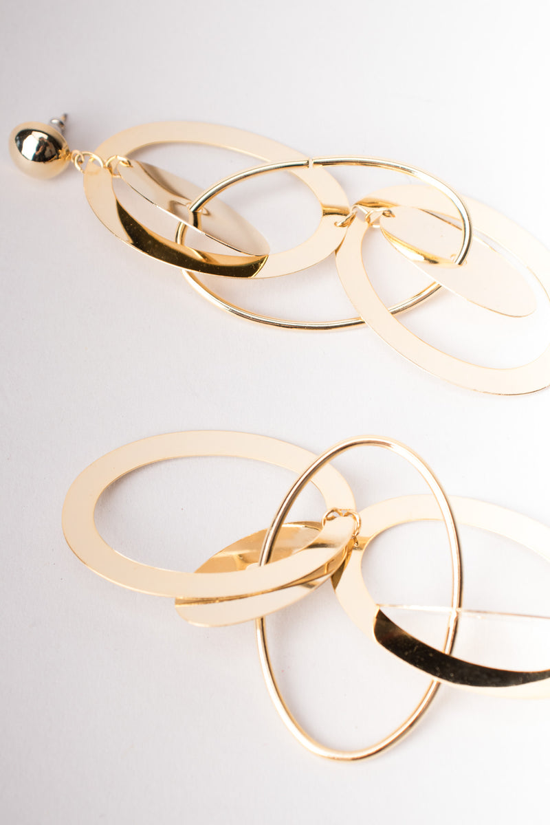 Oval Orbit Drop Earrings