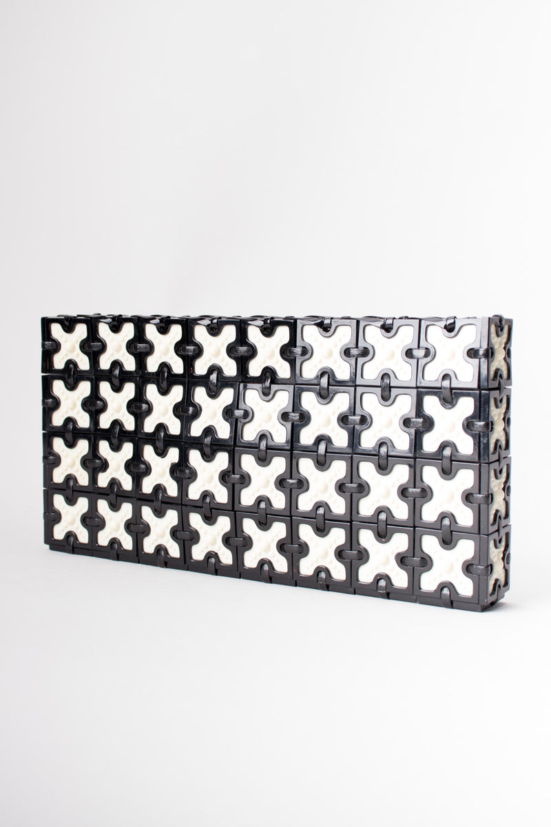 Plastic cross Tile Vintage Clutch Purse 1940s 1950s