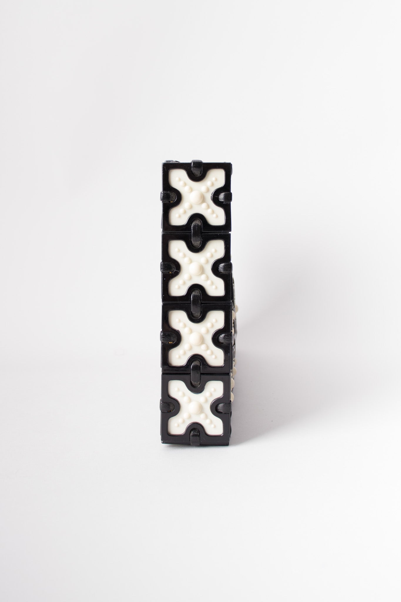 Plastic cross Tile Vintage Clutch Purse 1940s 1950s