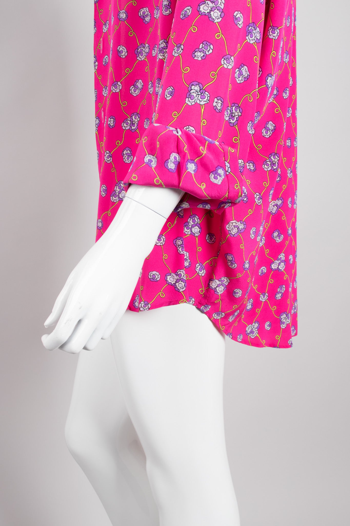 Emilio Pucci Vintage Pink Purple Bright Floral Silk Shirt