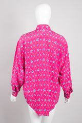 Emilio Pucci Vintage Pink Purple Bright Floral Silk Shirt