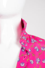 Emilio Pucci Vintage Pink Purple Bright Floral Silk Shirt