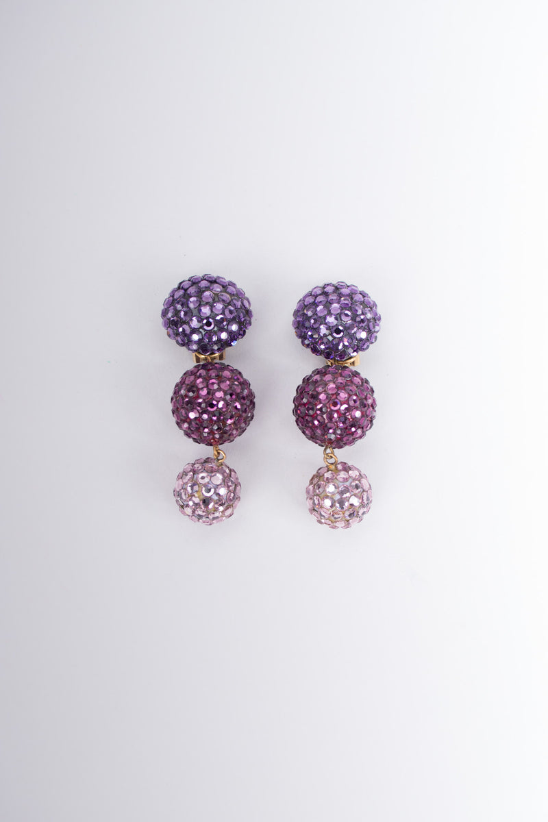 Richard Kerr Rhinestone Crystal Ombré Ball Drop Earrings