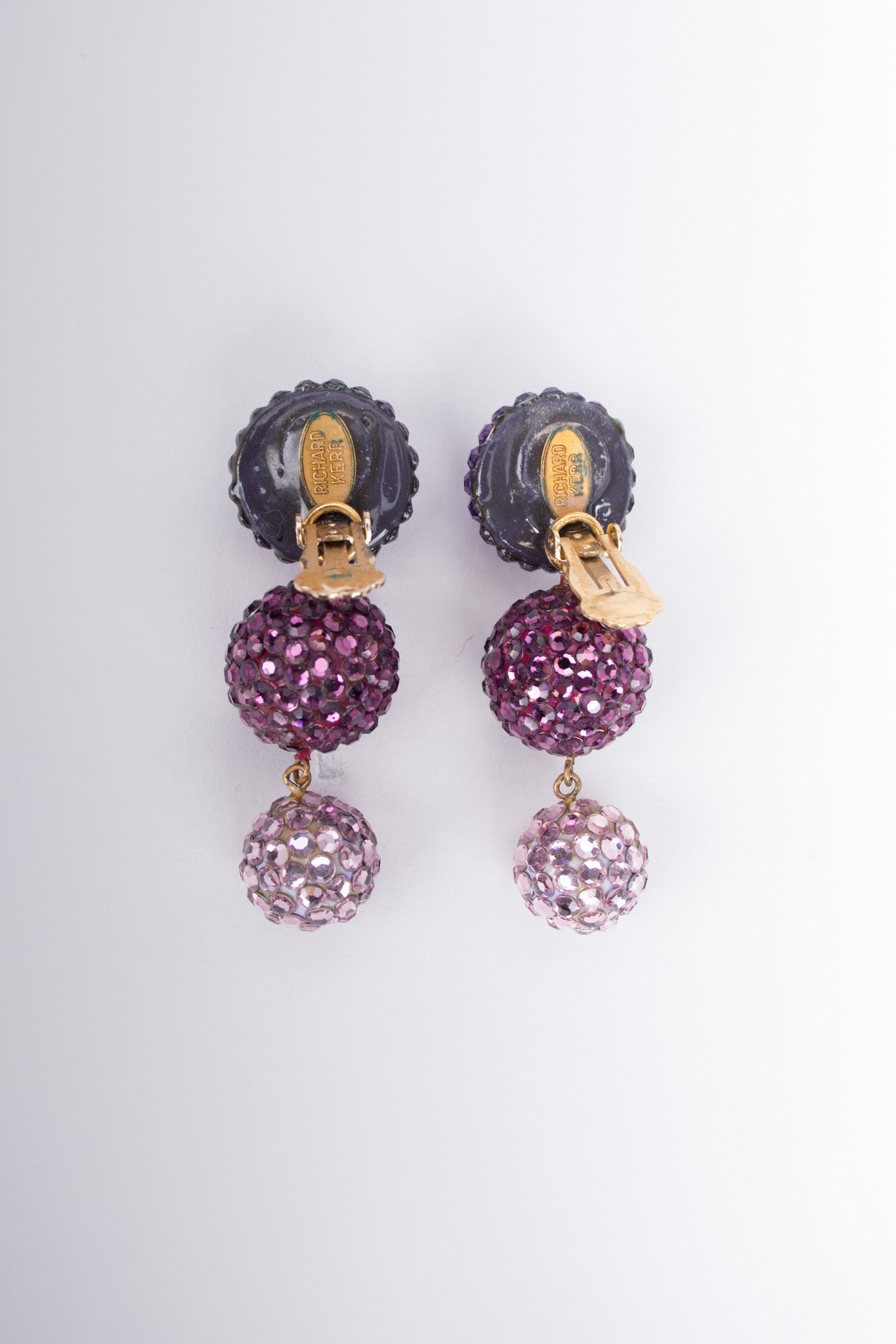 Richard Kerr Rhinestone Crystal Ombré Ball Drop Earrings