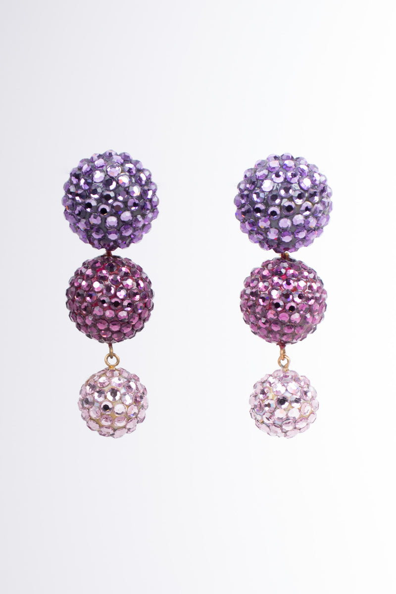 Richard Kerr Rhinestone Crystal Ombré Ball Drop Earrings