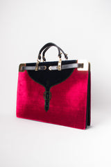 Roberta Di Camerino Signature Vintage Colorblock Velvet Briefcase Laptop Bag Portfolio