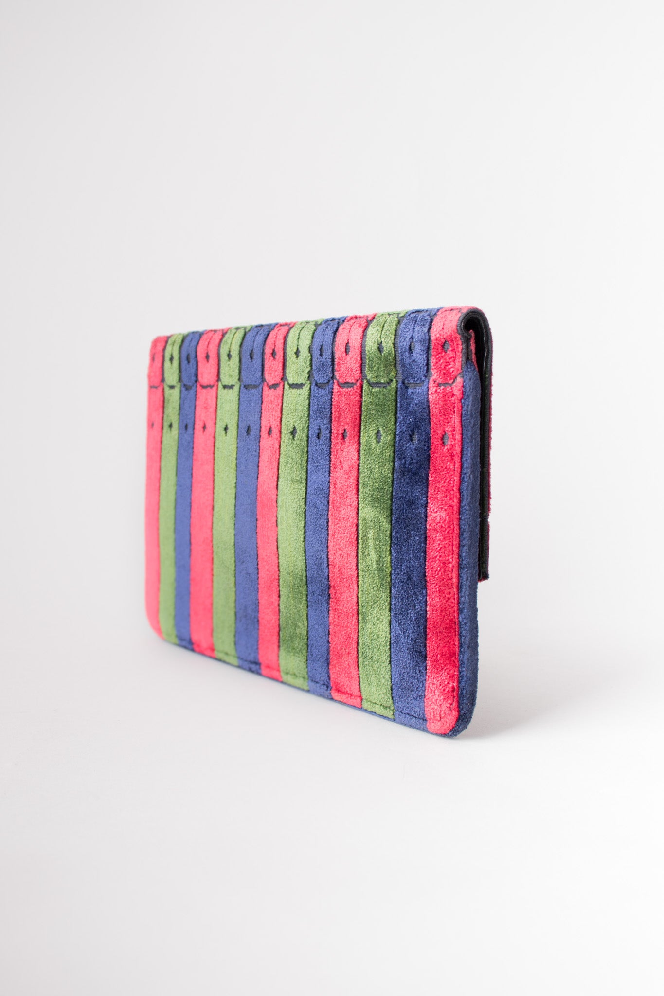 Roberta Di Camerino Velvet Striped Envelope Clutch