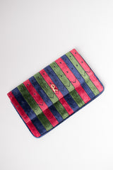 Roberta Di Camerino Velvet Striped Envelope Clutch