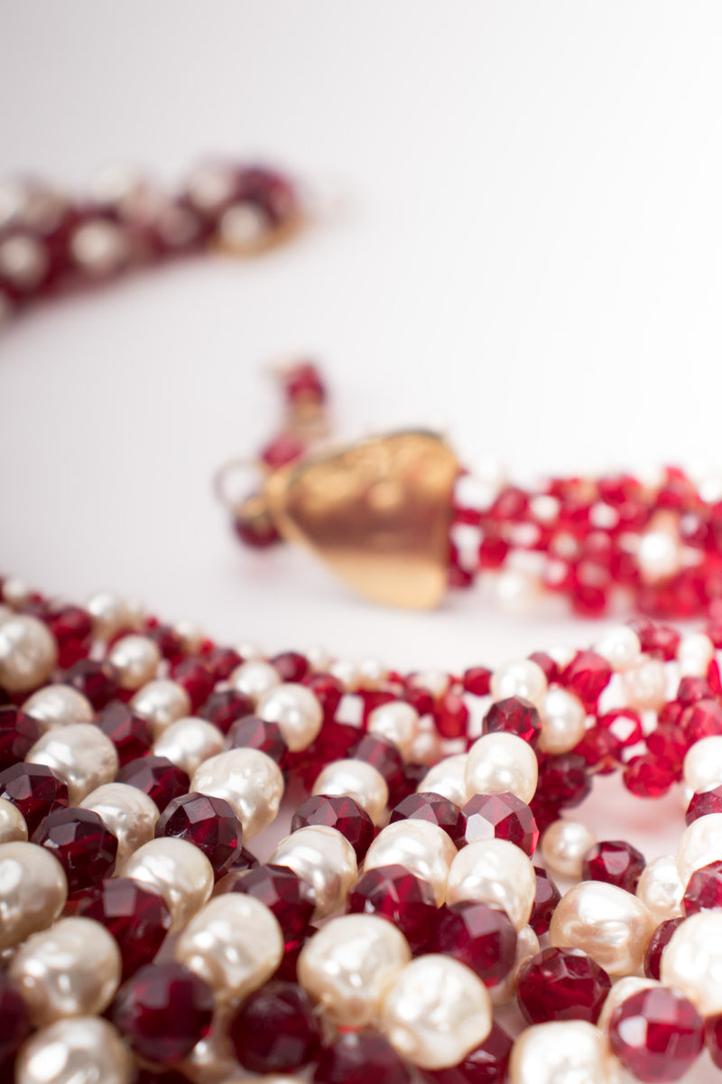 Coppola e Toppo Draped Pearl Crystal Bead Necklace