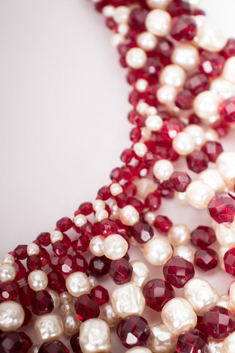 Coppola e Toppo Draped Pearl Crystal Bead Necklace