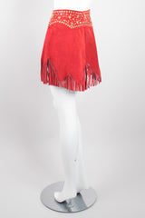 K.Baumann Wonde Woman Embellished Studded Suede Fringe Overskirt Belt