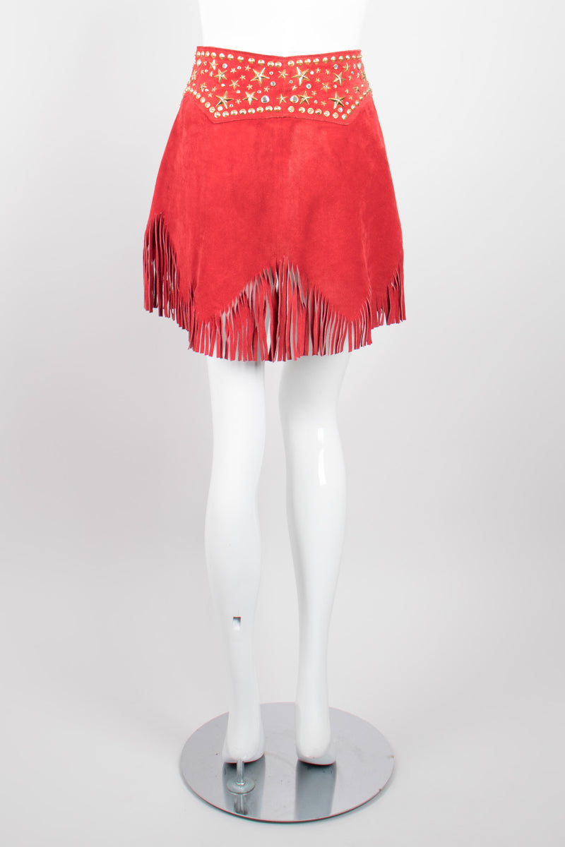 K.Baumann Wonde Woman Embellished Studded Suede Fringe Overskirt Belt