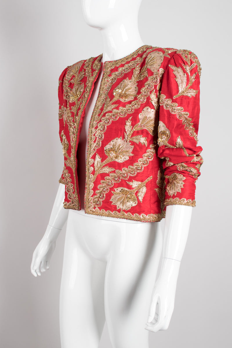 Jeanette for St. Martin Embellished Silk Bolero Jacket