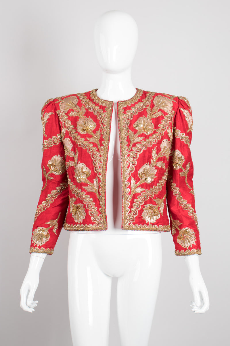 Jeanette for St. Martin Embellished Silk Bolero Jacket