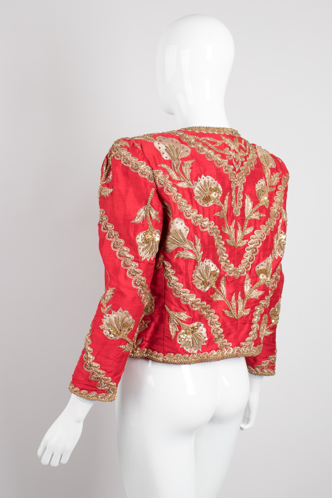 Jeanette for St. Martin Embellished Silk Bolero Jacket