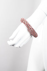 Tricolor Rhinestone Bangle Bracelet Set