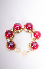 Vintage 60s Maraschino Cherry Polished Glass Stone Bracelet