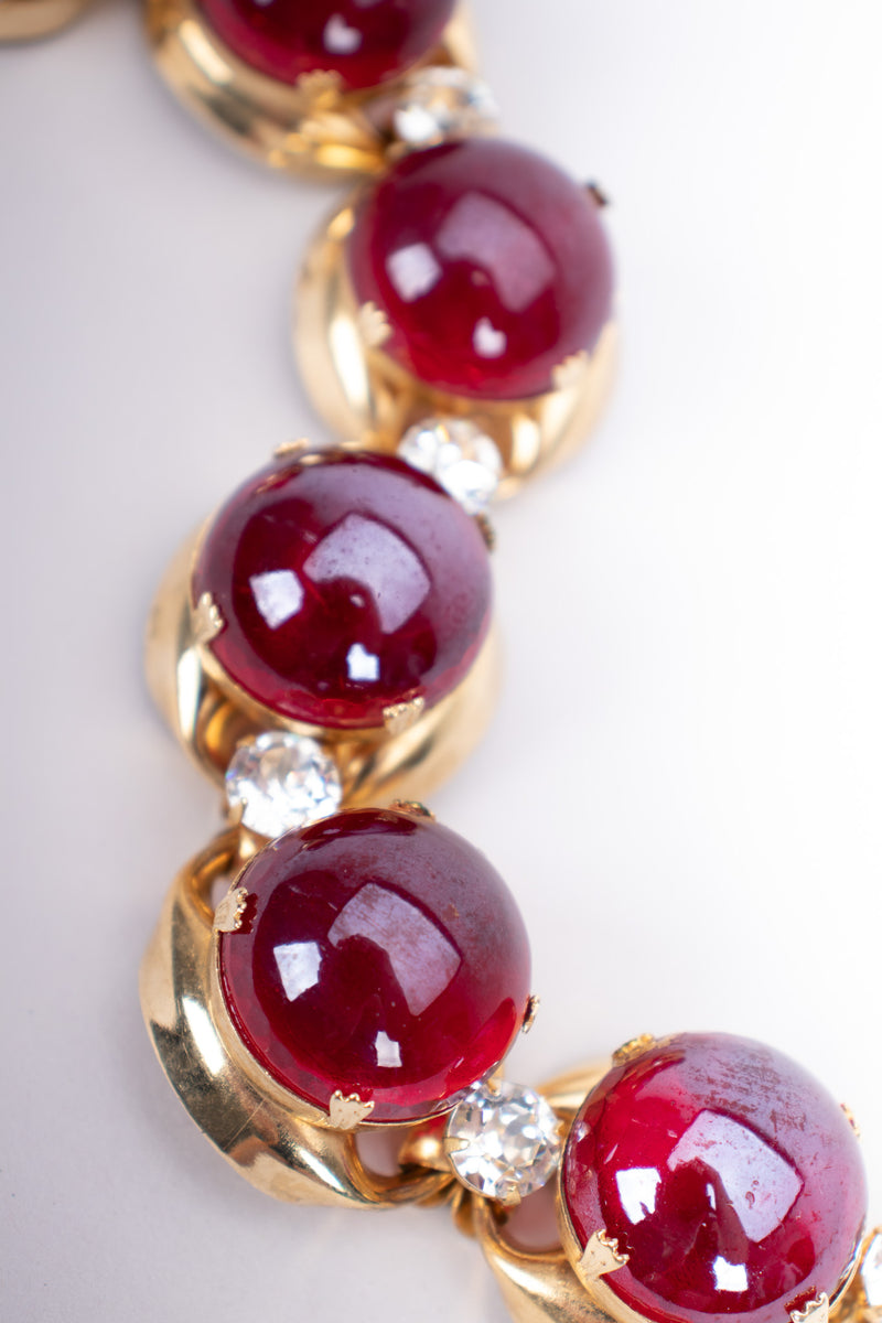 Vintage 60s Maraschino Cherry Polished Glass Stone Bracelet