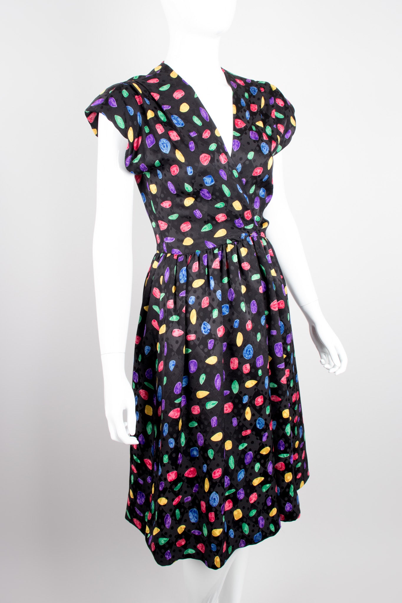 Richilene Candy Crush Jewel Print Silk Dress