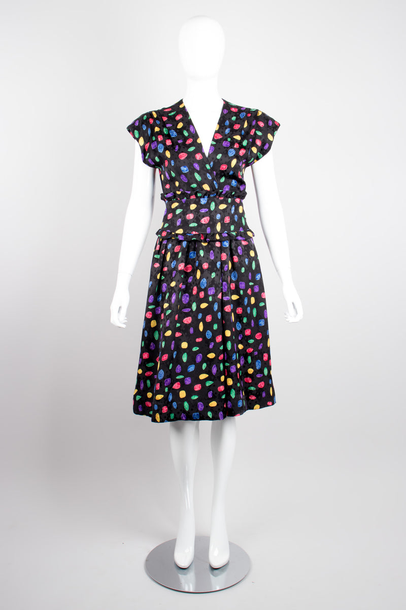 Richilene Candy Crush Jewel Print Silk Dress