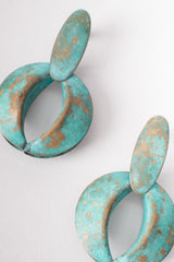 Patina Fortune Oval Link Collar Necklace & Earring Set