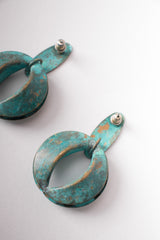 Patina Fortune Oval Link Collar Necklace & Earring Set