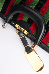 Vintage Roberta di Camerino Velvet Striped Buckle Oversized Bag details at Recess LA