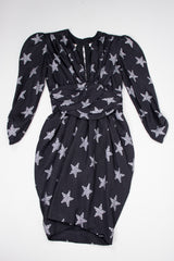 Lanvin Vintage Film Noir Silver Stars Dress