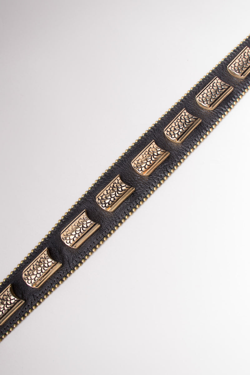 Streets Ahead Vintage 90s Leather Metal Snake Belt