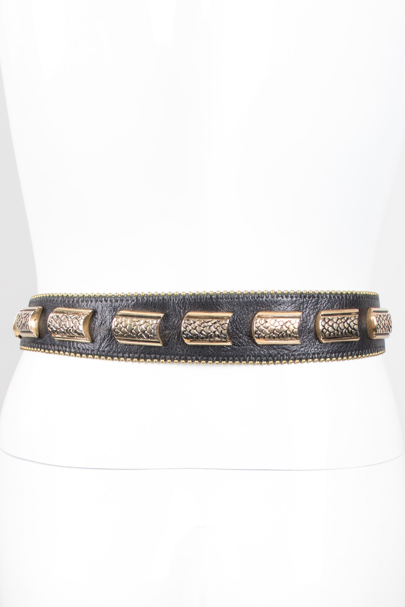 Leather Metal Snake Belt