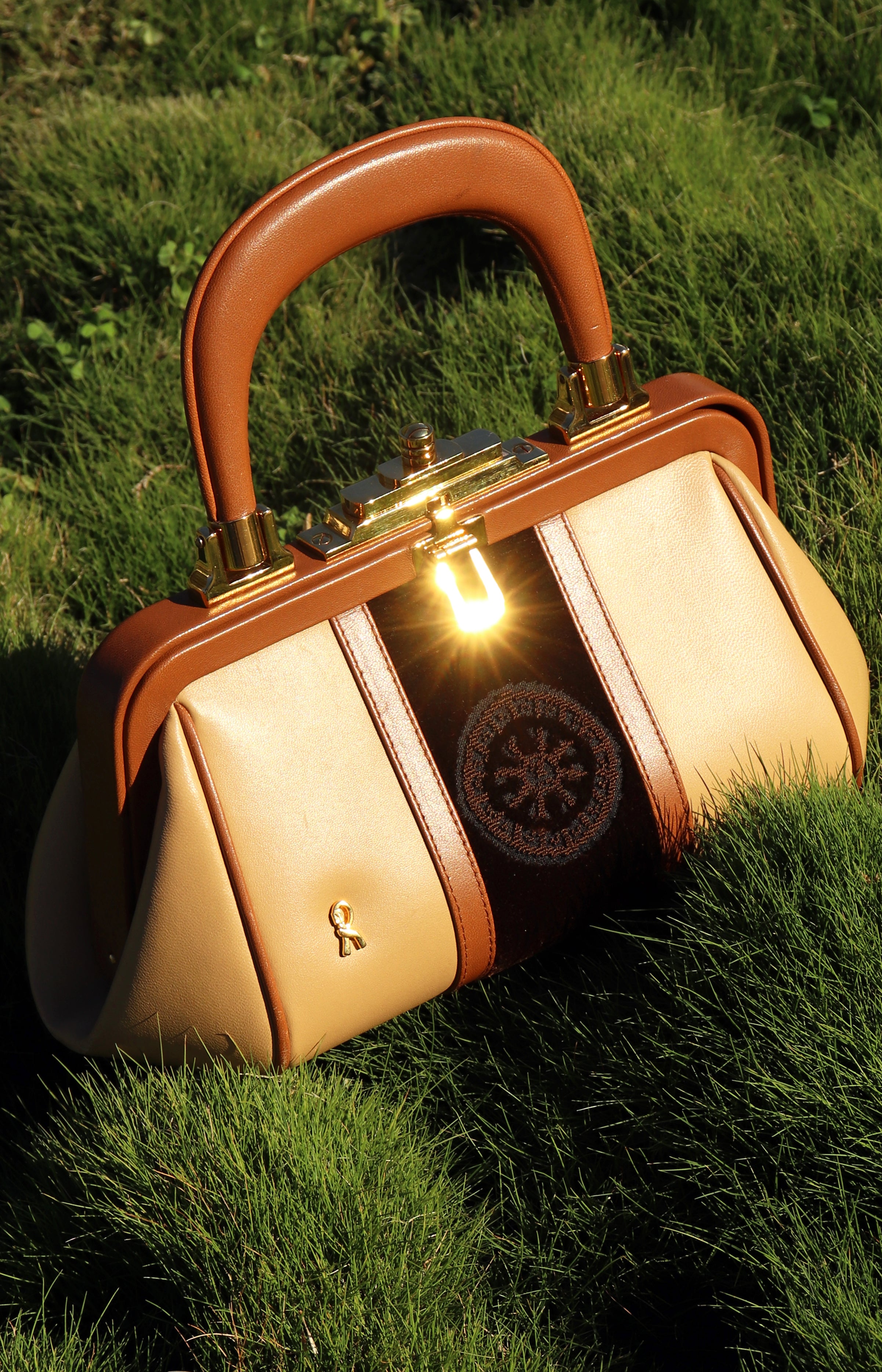 Recess Los Angeles Vintage Roberta Di Camerino Signature Leather & Velvet Mini Bagonghi Bag