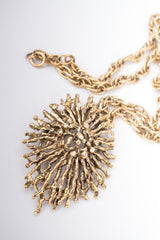 Zentall Vintage Brutalist Sunburst Pendant Necklace