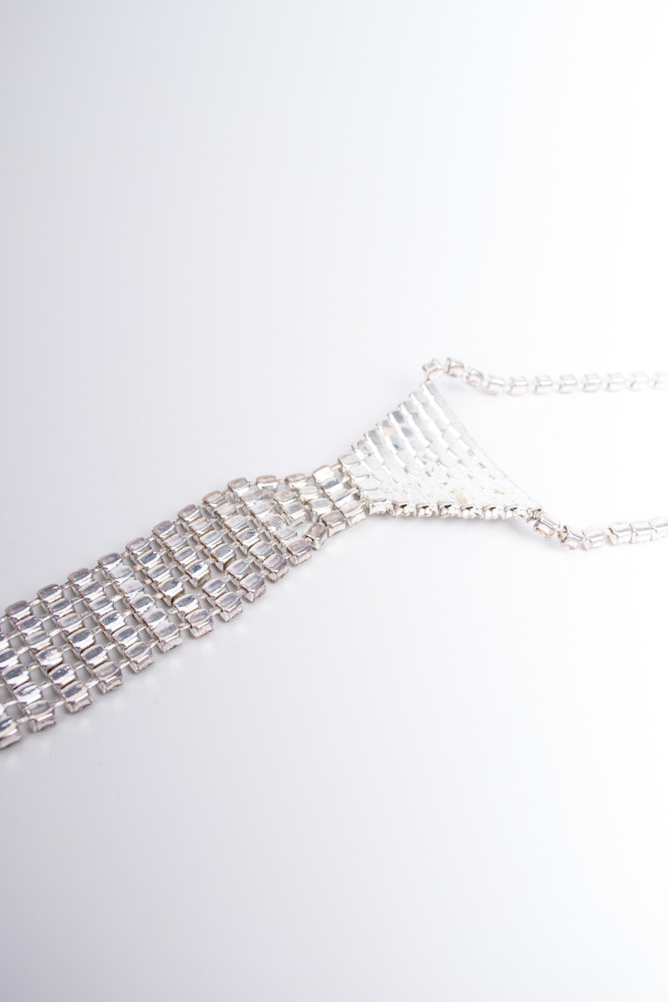 Rhinestone Necktie Vintage Necklace