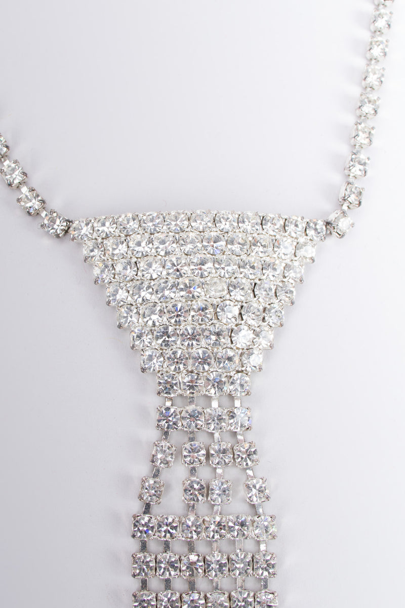 Rhinestone Necktie Vintage Necklace