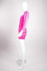 Emanuel Ungaro Parallèle Florescent Hot Pink Gathered Mini Dress