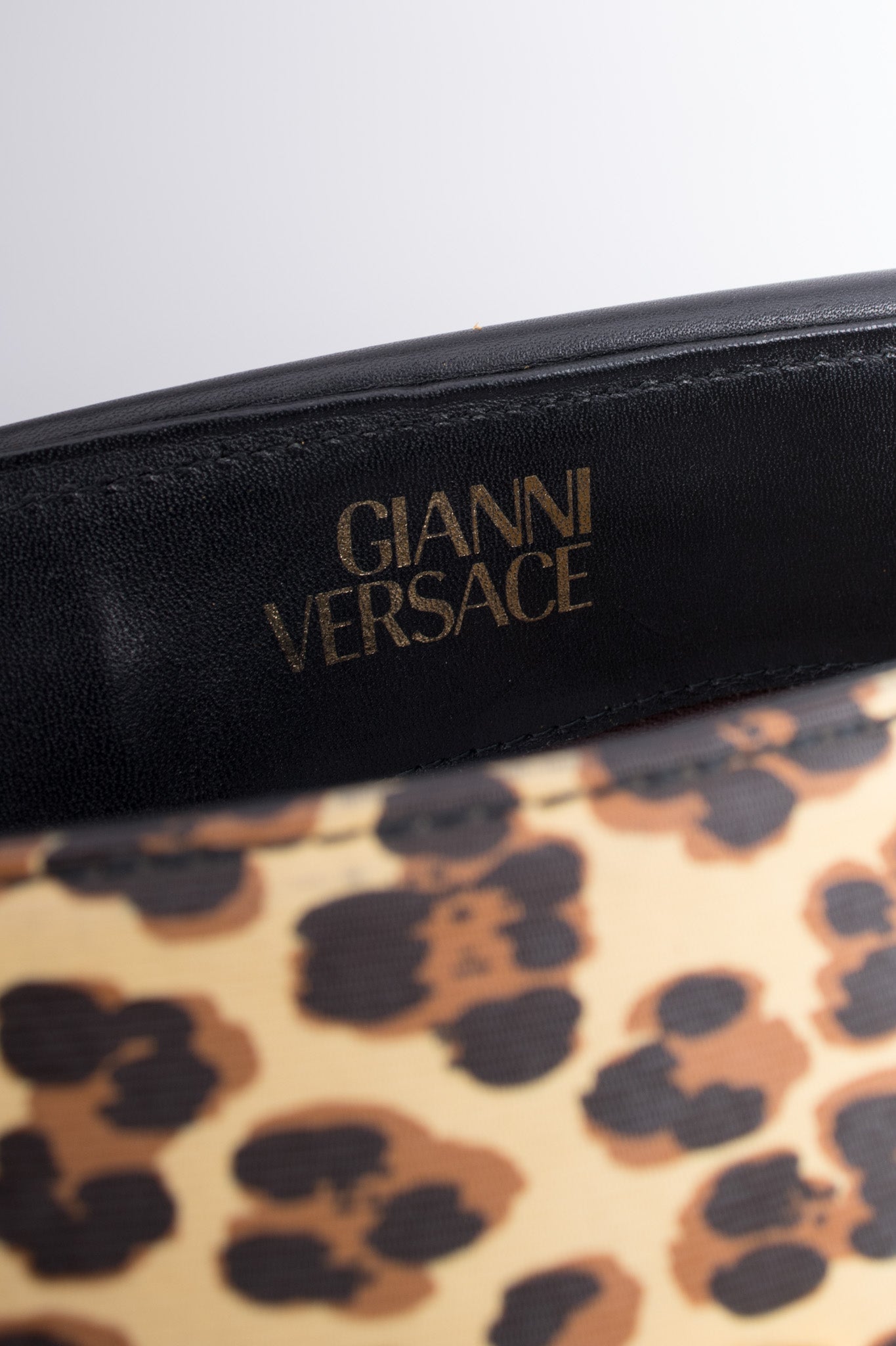 Gianni Versace Baroque Wild Flower Leopard Print Leather PVC Doctor Bag