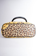 Gianni Versace Baroque Wild Flower Leopard Print Leather PVC Doctor Bag