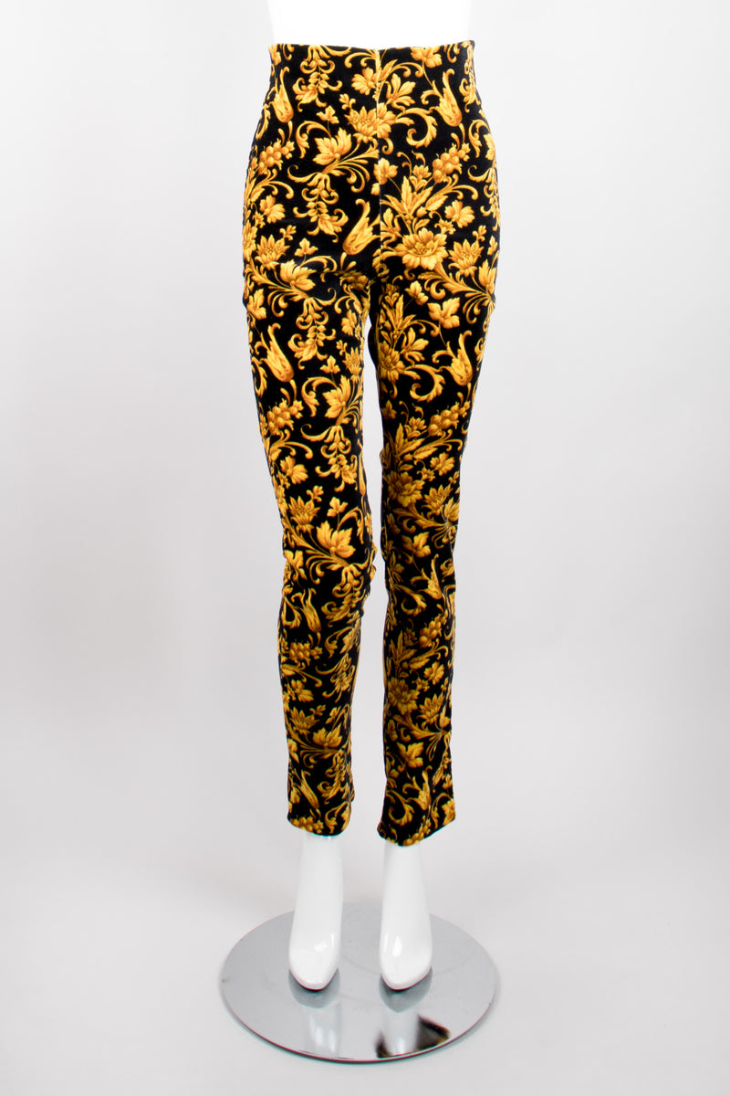 Gianni Versace Baroque Velvet Print Cigarette Pant