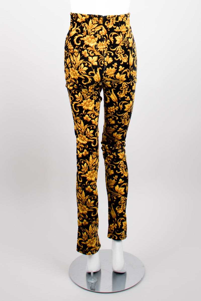 Gianni Versace Baroque Velvet Print Cigarette Pant