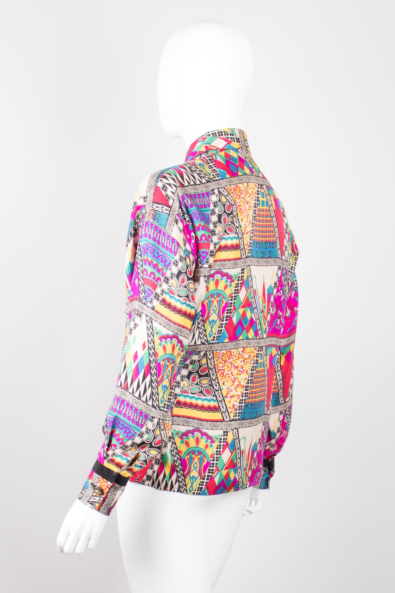 Gianni Versace Mixed Print Silk Shirt