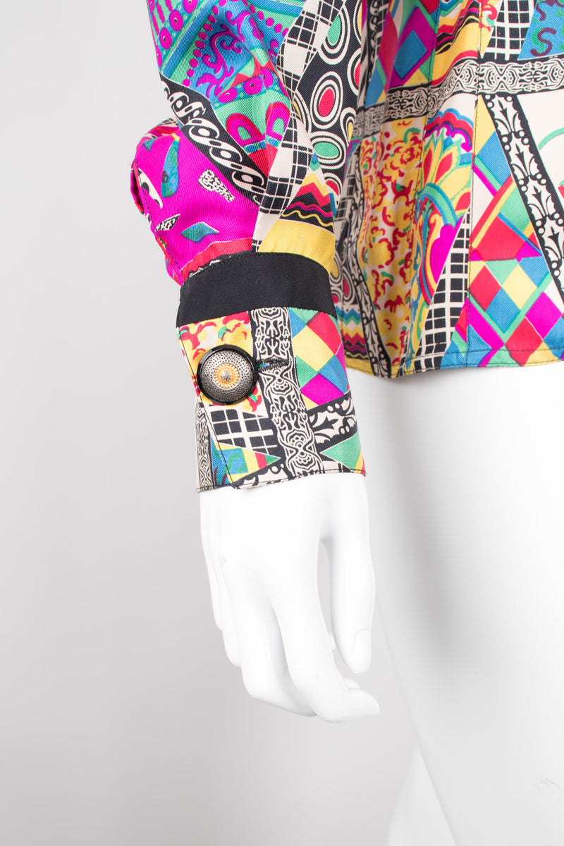 Gianni Versace Mixed Print Silk Shirt