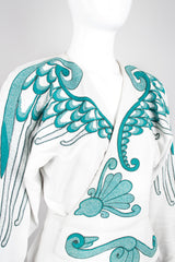 Jean Claude Jitrois Leather Wrap Embroidered Wing Jacket